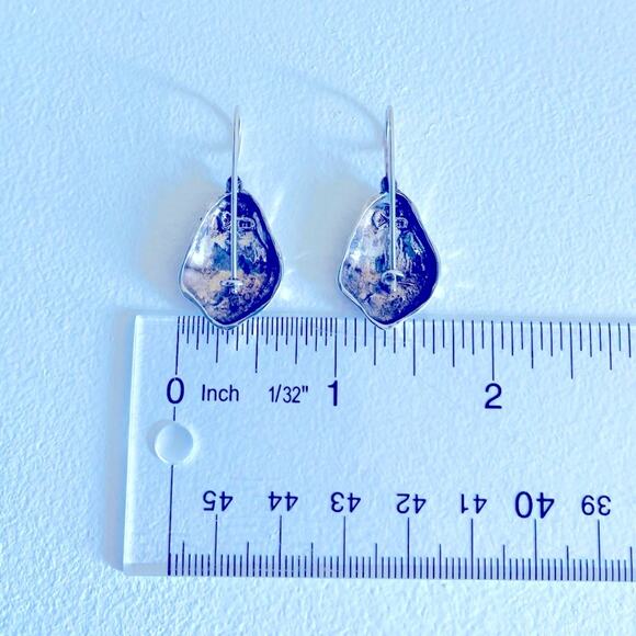 Silpada 925 Sterling Silver Nugget French Wire Earrings W1448, Dangling - Picture 3 of 6